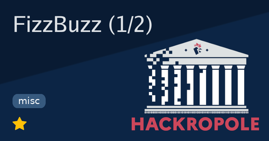 FizzBuzz (1/2) - Hackropole